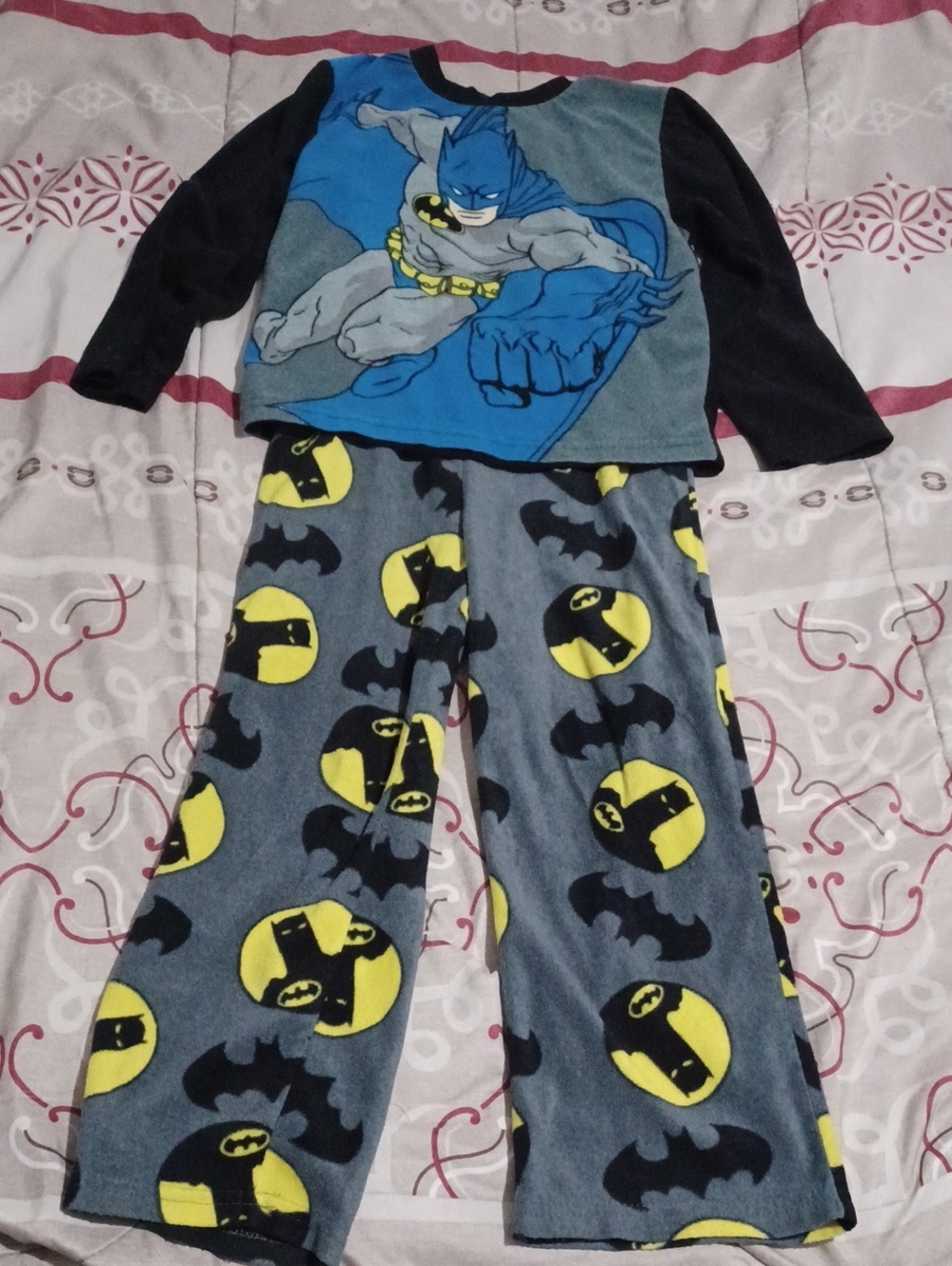 Batman Fleece Pajama Set For Boys Size 10